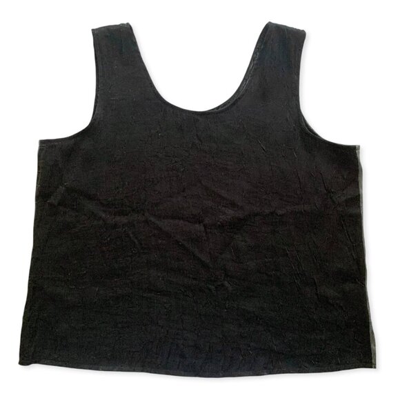 Vintage Y2K Shiny Silver Black Tank Top Cyber Punk Whimsigoth Witchy Grunge Rave - Picture 4 of 14